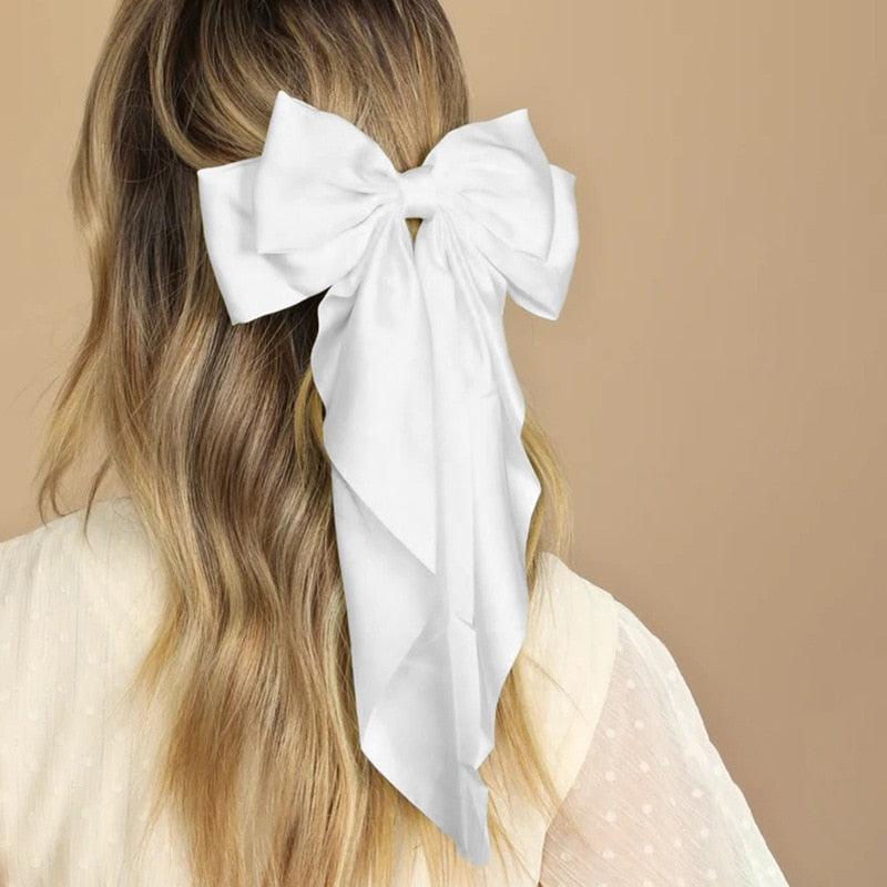 Barrette à Cheveux En Tissu - Grand Nœud Papillon Vert Bleu Clair, Sans Marque