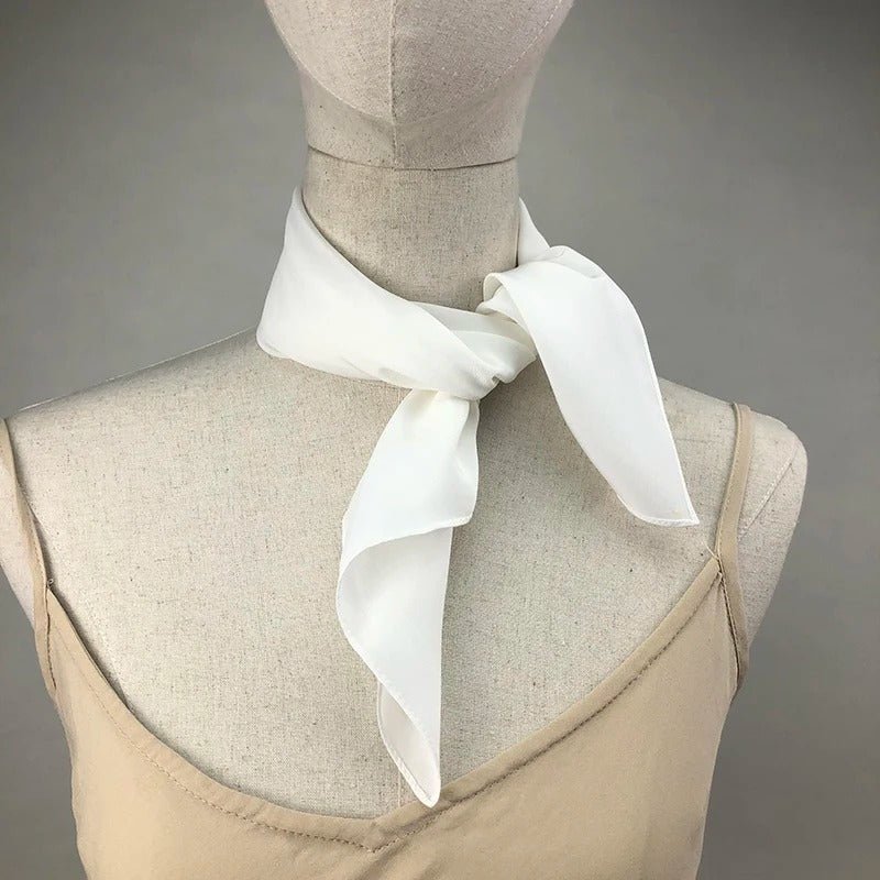 Bandana Blanc Chic et Élégant - - L'Atelier du Foulard