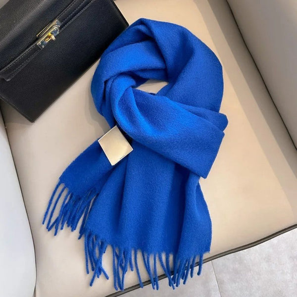 Écharpe colorée unie à franges - Écharpe - L'Atelier du Foulard