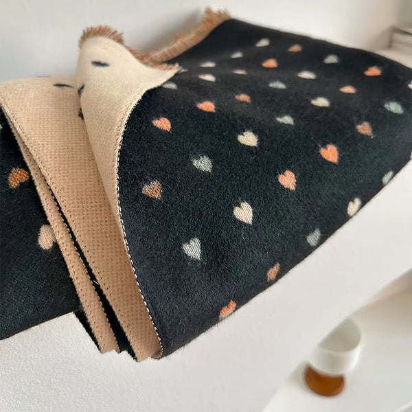 Écharpe Femme à Motifs de Cœurs -  - Écharpe - L'Atelier du Foulard