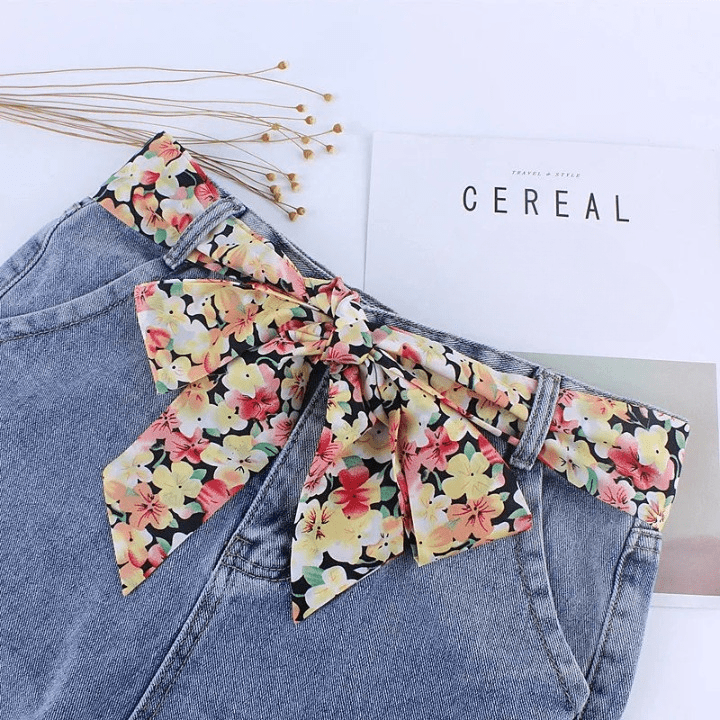 Foulard Ceinture en Tissu Multicolore avec Motif Floral -  - L'Atelier du Foulard