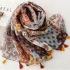 Foulard en coton floral multicolore pastel - 14:350852XB094-02 - L'Atelier du Foulard