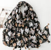 Foulard en coton Floral Noir et blanc - 14:691XB091-01 - L'Atelier du Foulard