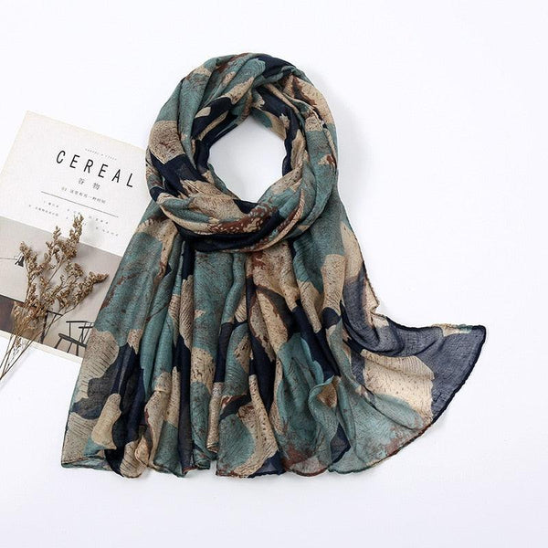 Foulard en Coton, Motif Floral Abstrait - 14:1753 - L'Atelier du Foulard
