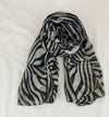 Foulard en coton motif zebre noir ou bleu - 14:1254XB047-02 - L'Atelier du Foulard