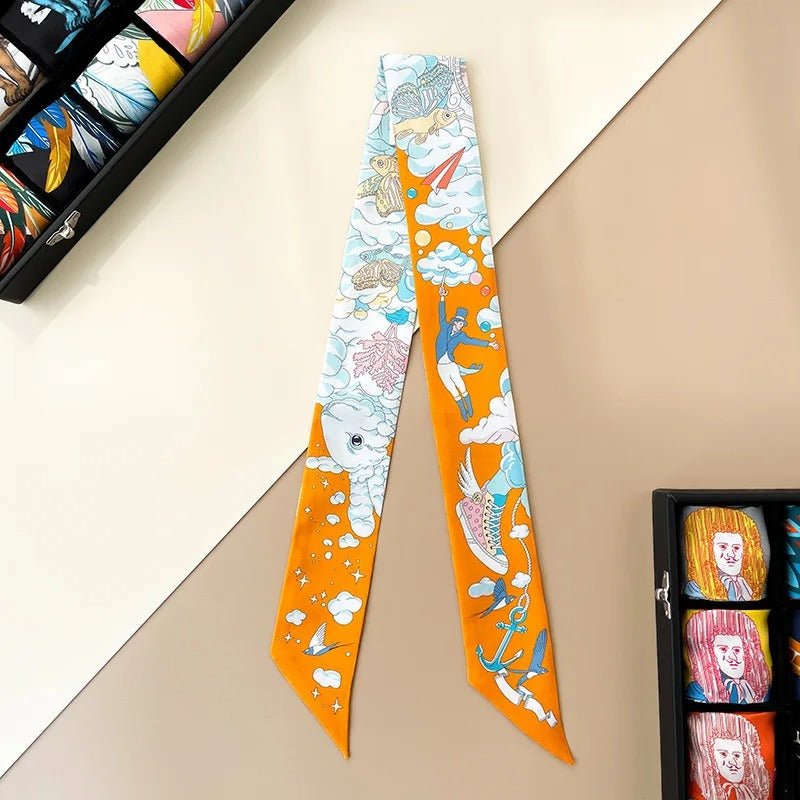 Foulard en Soie aux Motifs Luxueux et Décoratif - - L'Atelier du Foulard