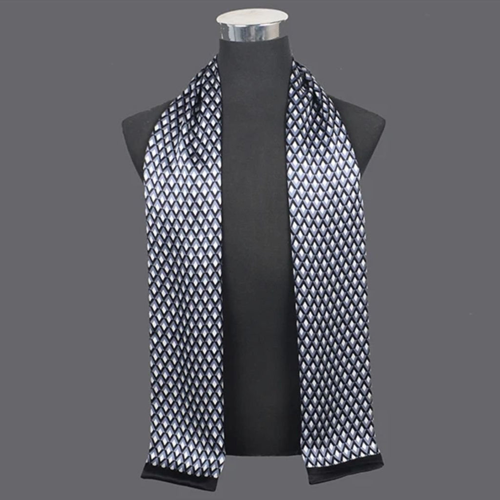 Foulard en Soie Homme avec Motifs à Losanges - L'Atelier du Foulard