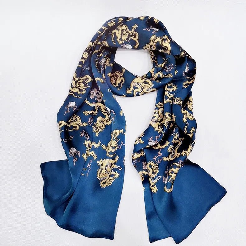 Foulard en Soie Homme avec Motifs Dorés - L'Atelier du Foulard