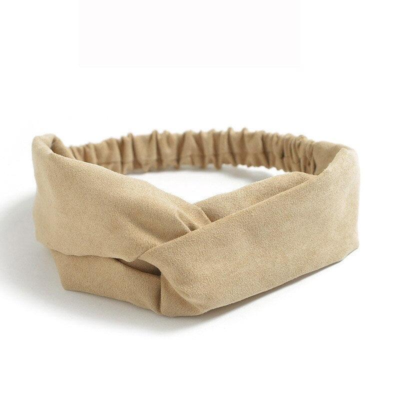 Bandeau à nœud croisé effet daim - 14:1254#Suede 4 - L'Atelier du Foulard