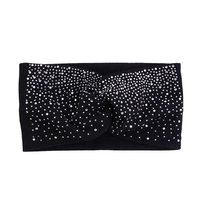 Bandeau en coton avec des strass - 14:193#Black;200007763:201336100 - L'Atelier du Foulard