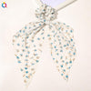 Chouchou foulard avec fleurs blanc ou bleu - 14:200006154#16 - L'Atelier du Foulard