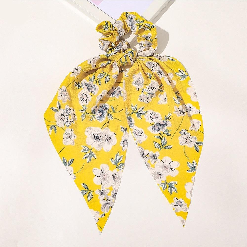 Chouchou foulard avec fleurs uni - 14:496#10 - L'Atelier du Foulard