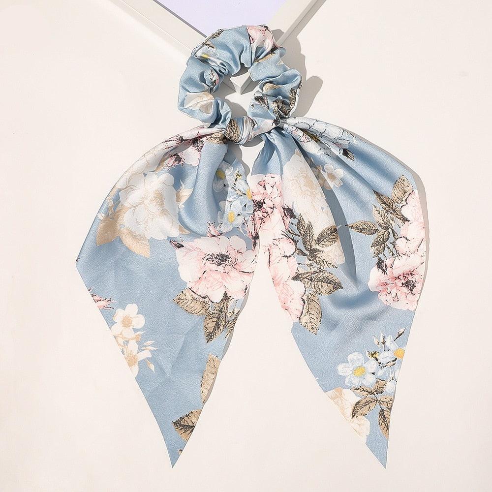 Chouchou foulard grosse fleurs blanche - 14:200006153#27 - L'Atelier du Foulard