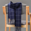 Echarpe en cachemire avec motifs à carreaux simple avec ligne blanche - 14:203192889#24;5:4182#120g - L'Atelier du Foulard