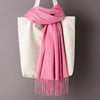 Écharpe en cachemire doux et chaud - Ton Rose - 14:200004889#Skin red - L'Atelier du Foulard