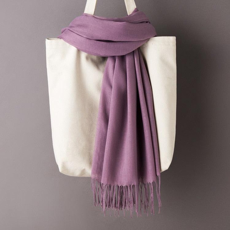 Écharpe en cachemire doux et chaud - Ton Violet - 14:200013902#Dark purple - L'Atelier du Foulard