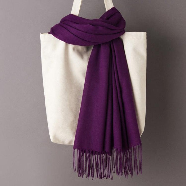 Écharpe en cachemire doux et chaud - Ton Violet - 14:100018786#Purple - L'Atelier du Foulard