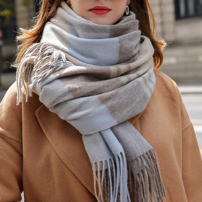 Foulard En Laine D'agneau à Carreaux Rouges Land's End - 100% Laine - Écharpe Classique