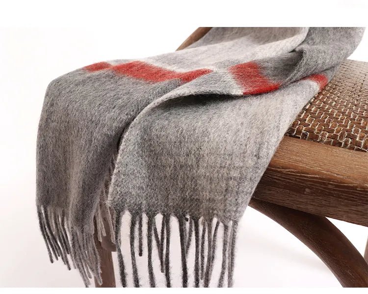 Foulard En Laine 100% Royal Scot - Carreaux Anglais Bleu, Marron, Noir, Blanc - Occasion Mais Magnifique
