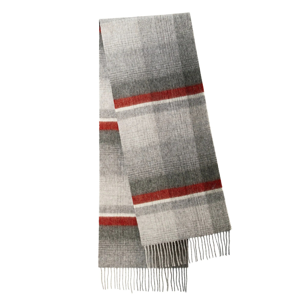 Echarpe en laine à carreaux avec ligne colorée - 14:200844061 - L'Atelier du Foulard
