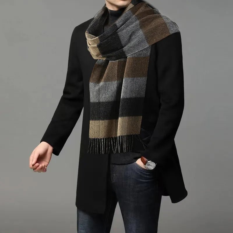 Echarpe en laine homme à carreaux 3 couleurs - 14:771#WJ2016C1 165-30CM - L'Atelier du Foulard