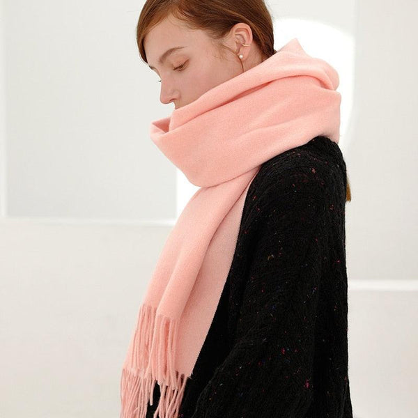 Écharpe en laine uni - Ton Rose/Rouge/Violet - 14:366#18Flesh pink - L'Atelier du Foulard