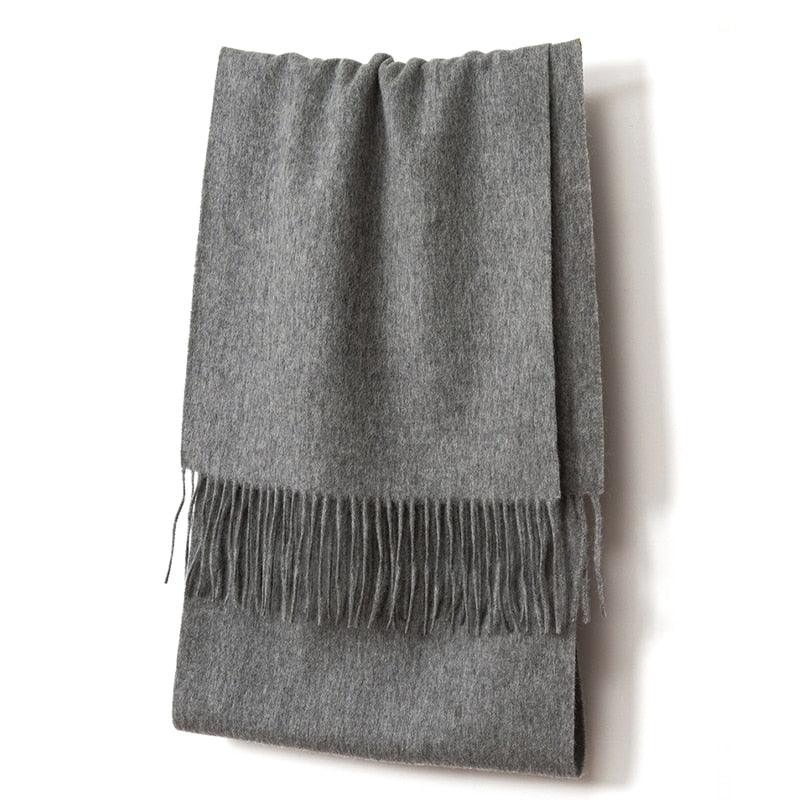 Écharpe longue en laine uni - 14:350853#medium grey;200007763:201336100 - L'Atelier du Foulard