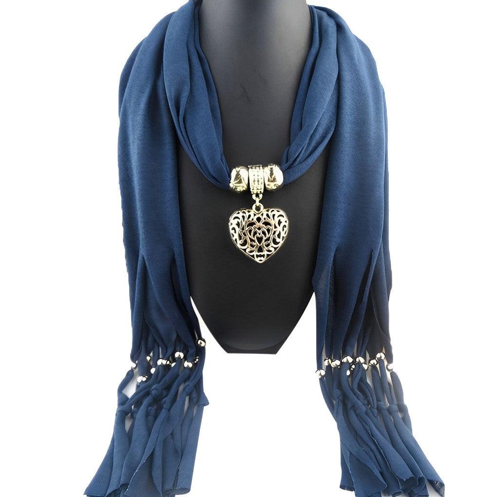 Foulard Carré Pendentif Coeur - Femme - Neuf Avec étiquettes