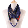 Foulard bijou avec perle et motif bleu - 14:200006154#18 - L'Atelier du Foulard