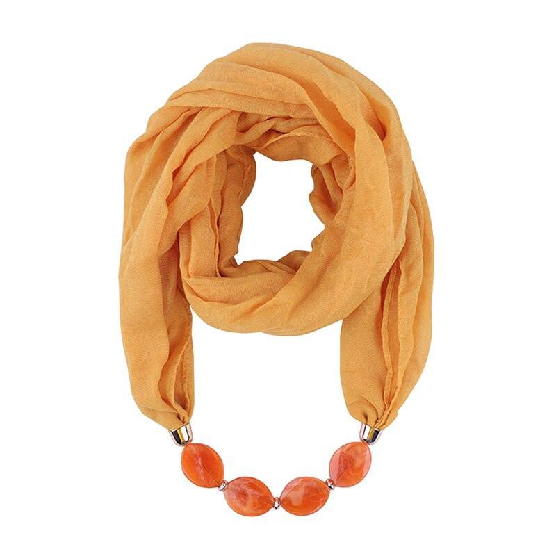 Foulard bijou style bohème uni - 14:203322871#Turmeric;5:200003528 - L'Atelier du Foulard