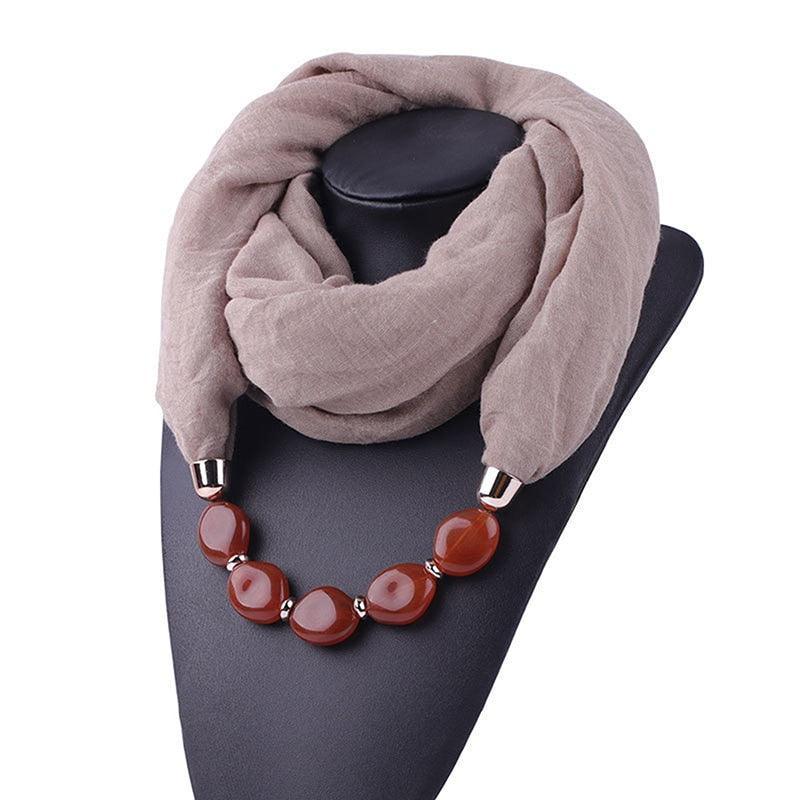 Foulard bijou style bohème uni - 14:193#Green;5:200003528 - L'Atelier du Foulard