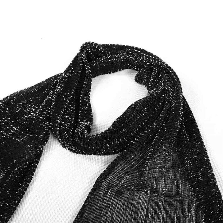 Foulard brillant femme - 14:200004889#black golden - L'Atelier du Foulard