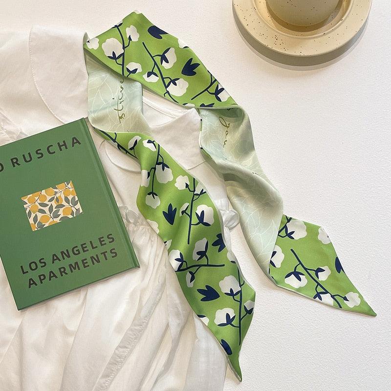 Foulard en bande vert - 14:691#02 - L'Atelier du Foulard