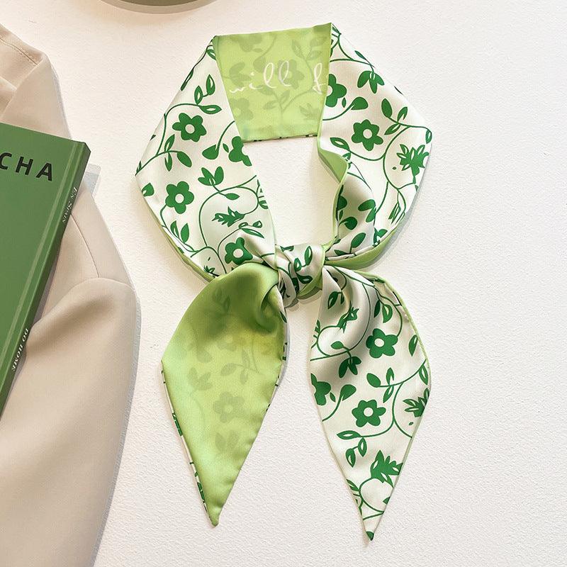 Foulard en bande vert - 14:1052#04 - L'Atelier du Foulard