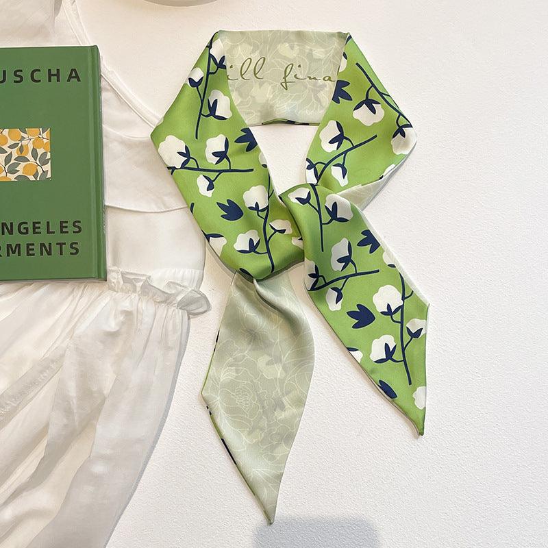 Foulard en bande vert - 14:1052#04 - L'Atelier du Foulard