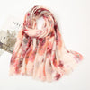 Foulard en coton fleurs ton rose - 14:202598807#XB154-01 - L'Atelier du Foulard
