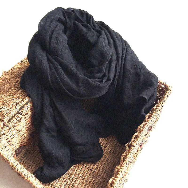 Foulard en coton homme uni - 14:193#black - L'Atelier du Foulard