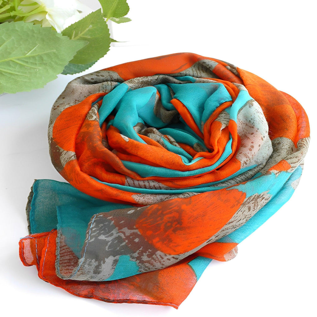 Foulard florale vintage style peinture - 14:193 - L'Atelier du Foulard