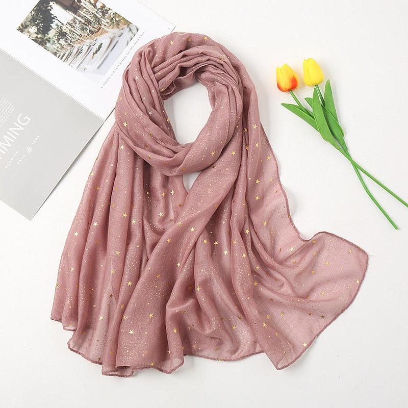 Foulard pailleté étoiles dorées - 14:10#5 - L'Atelier du Foulard