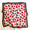 Foulard soie naturelle motif fraise - 14:200005100#SD0093s1;5:200003528#natural silk 53x53cm - L'Atelier du Foulard