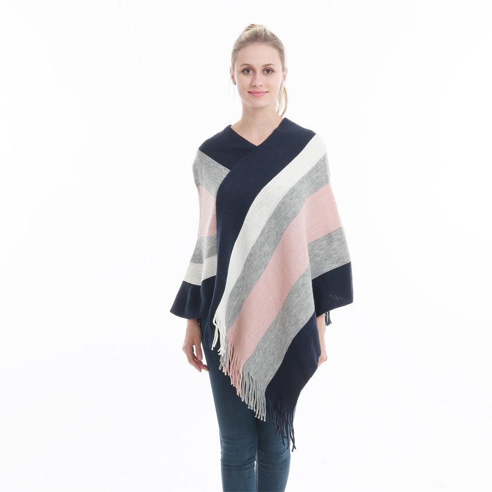 Poncho Femme Cachemire Doux - Cape Châle Tricoté Oversize, Écharpe Wrap Chaud Automne Hiver