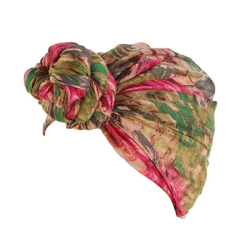 Turban floral - 14:175#hot pink and green;200007763:201336100 - L'Atelier du Foulard