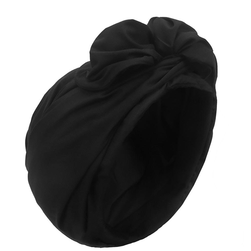 Turban rétro uni - 14:173#black - L'Atelier du Foulard