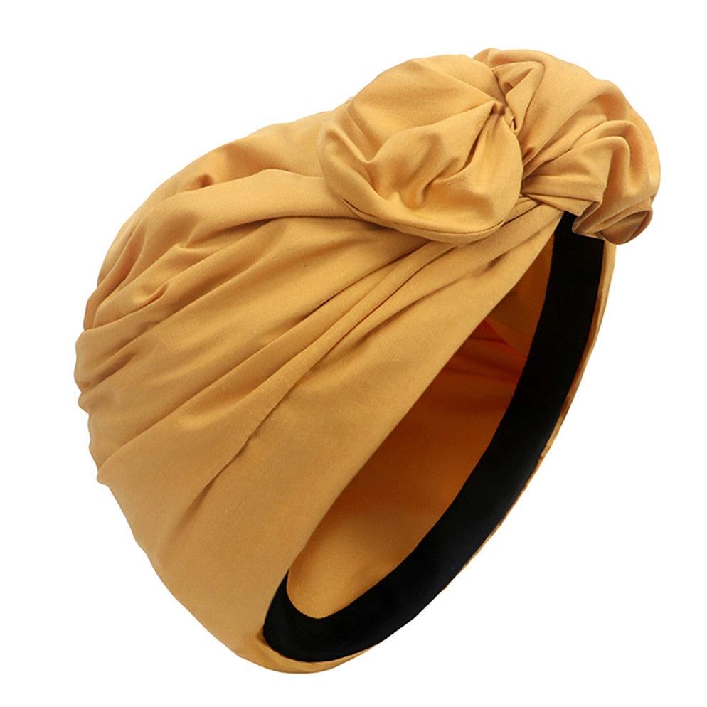 Turban rétro uni - 14:100010417#Turmeric - L'Atelier du Foulard